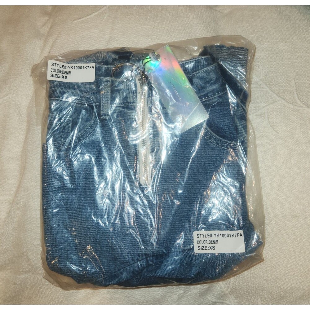 After Market x Anthropologie Asymmetrical Ruffle Denim Skirt High Low - Size XS - Picture 8 of 10